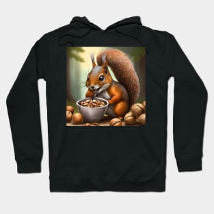 Deez nuts. Funny squirrel eating nuts illustration Hoodie